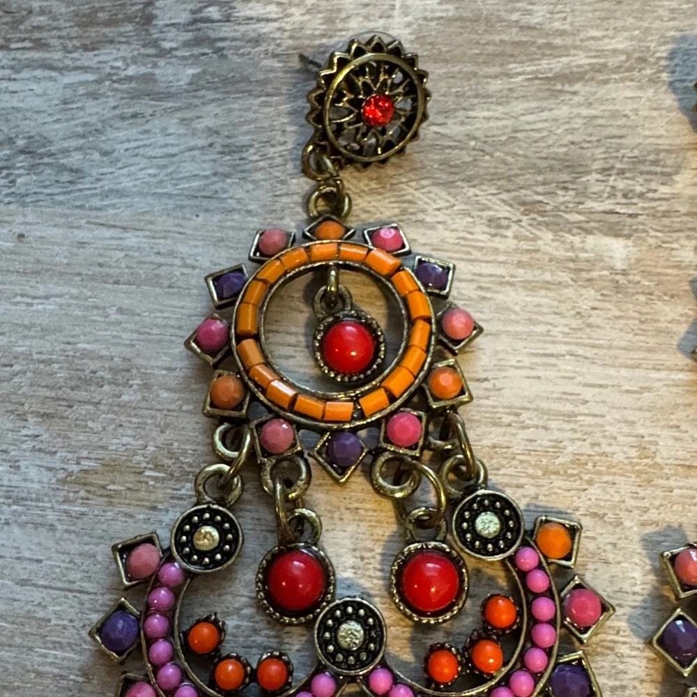 Colorful Bohemian Chandelier Earrings - Picture 5 of 5